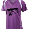  James & Nicholson Ladies' Running-T (paars/wit) Thumbnail
