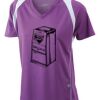  James & Nicholson Ladies' Running-T (paars/wit) Thumbnail