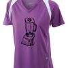  James & Nicholson Ladies' Running-T (paars/wit) Thumbnail