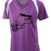  James & Nicholson Ladies' Running-T (paars/wit) Thumbnail
