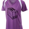  James & Nicholson Ladies' Running-T (paars/wit) Thumbnail
