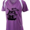  James & Nicholson Ladies' Running-T (paars/wit) Thumbnail