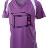  James & Nicholson Ladies' Running-T (paars/wit) Thumbnail