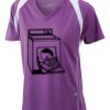  James & Nicholson Ladies' Running-T (paars/wit) Thumbnail