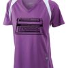  James & Nicholson Ladies' Running-T (paars/wit) Thumbnail