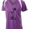  James & Nicholson Ladies' Running-T (paars/wit) Thumbnail