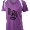  James & Nicholson Ladies' Running-T (paars/wit) Thumbnail