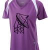  James & Nicholson Ladies' Running-T (paars/wit) Thumbnail