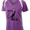  James & Nicholson Ladies' Running-T (paars/wit) Thumbnail