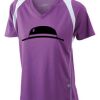  James & Nicholson Ladies' Running-T (paars/wit) Thumbnail