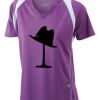  James & Nicholson Ladies' Running-T (paars/wit) Thumbnail