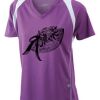  James & Nicholson Ladies' Running-T (paars/wit) Thumbnail