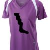  James & Nicholson Ladies' Running-T (paars/wit) Thumbnail