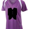  James & Nicholson Ladies' Running-T (paars/wit) Thumbnail