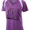  James & Nicholson Ladies' Running-T (paars/wit) Thumbnail