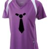 James & Nicholson Ladies' Running-T (paars/wit) Thumbnail
