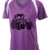  James & Nicholson Ladies' Running-T (paars/wit) Thumbnail