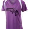  James & Nicholson Ladies' Running-T (paars/wit) Thumbnail