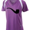  James & Nicholson Ladies' Running-T (paars/wit) Thumbnail