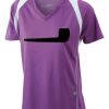  James & Nicholson Ladies' Running-T (paars/wit) Thumbnail