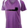  James & Nicholson Ladies' Running-T (paars/wit) Thumbnail