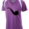  James & Nicholson Ladies' Running-T (paars/wit) Thumbnail