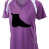  James & Nicholson Ladies' Running-T (paars/wit) Thumbnail