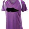  James & Nicholson Ladies' Running-T (paars/wit) Thumbnail