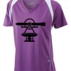  James & Nicholson Ladies' Running-T (paars/wit) Thumbnail