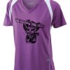  James & Nicholson Ladies' Running-T (paars/wit) Thumbnail
