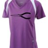  James & Nicholson Ladies' Running-T (paars/wit) Thumbnail