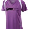  James & Nicholson Ladies' Running-T (paars/wit) Thumbnail