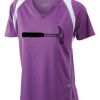  James & Nicholson Ladies' Running-T (paars/wit) Thumbnail