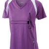  James & Nicholson Ladies' Running-T (paars/wit) Thumbnail