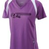  James & Nicholson Ladies' Running-T (paars/wit) Thumbnail