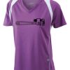  James & Nicholson Ladies' Running-T (paars/wit) Thumbnail