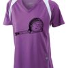  James & Nicholson Ladies' Running-T (paars/wit) Thumbnail