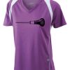  James & Nicholson Ladies' Running-T (paars/wit) Thumbnail