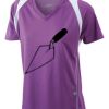 James & Nicholson Ladies' Running-T (paars/wit) Thumbnail