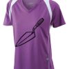  James & Nicholson Ladies' Running-T (paars/wit) Thumbnail