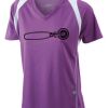  James & Nicholson Ladies' Running-T (paars/wit) Thumbnail