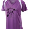  James & Nicholson Ladies' Running-T (paars/wit) Thumbnail