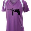  James & Nicholson Ladies' Running-T (paars/wit) Thumbnail
