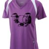  James & Nicholson Ladies' Running-T (paars/wit) Thumbnail
