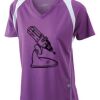  James & Nicholson Ladies' Running-T (paars/wit) Thumbnail