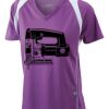  James & Nicholson Ladies' Running-T (paars/wit) Thumbnail