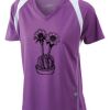  James & Nicholson Ladies' Running-T (paars/wit) Thumbnail