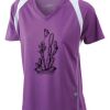  James & Nicholson Ladies' Running-T (paars/wit) Thumbnail