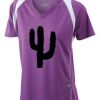  James & Nicholson Ladies' Running-T (paars/wit) Thumbnail