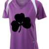  James & Nicholson Ladies' Running-T (paars/wit) Thumbnail